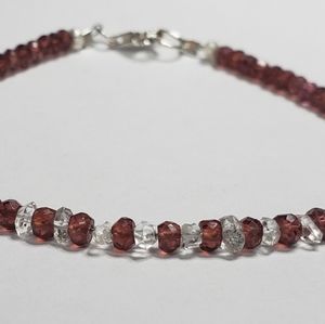 Garnet and Herkimer Diamond Bracelet